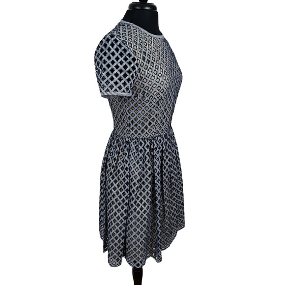 * Michael Kors Italy Dress Size 6 Fit and Flare Mini Dress Blue Runway Couture - Picture 2 of 15